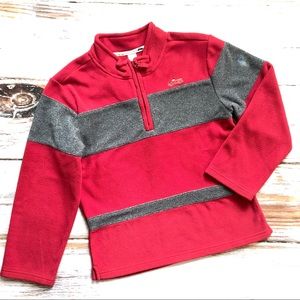 Maroon Red And Gray Fleece Pullover Sweater 5T